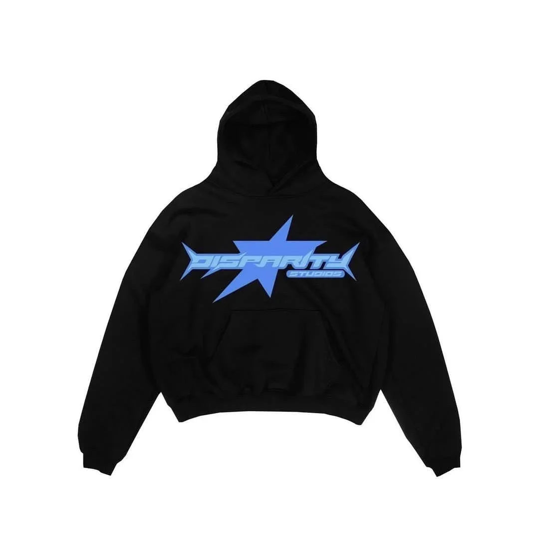New Seekers Black Fashionable Hoodie Print Embroidery Design Hooded Women Hip-hop Streetwear Dressing Up Loose Daily  Sweatshirt