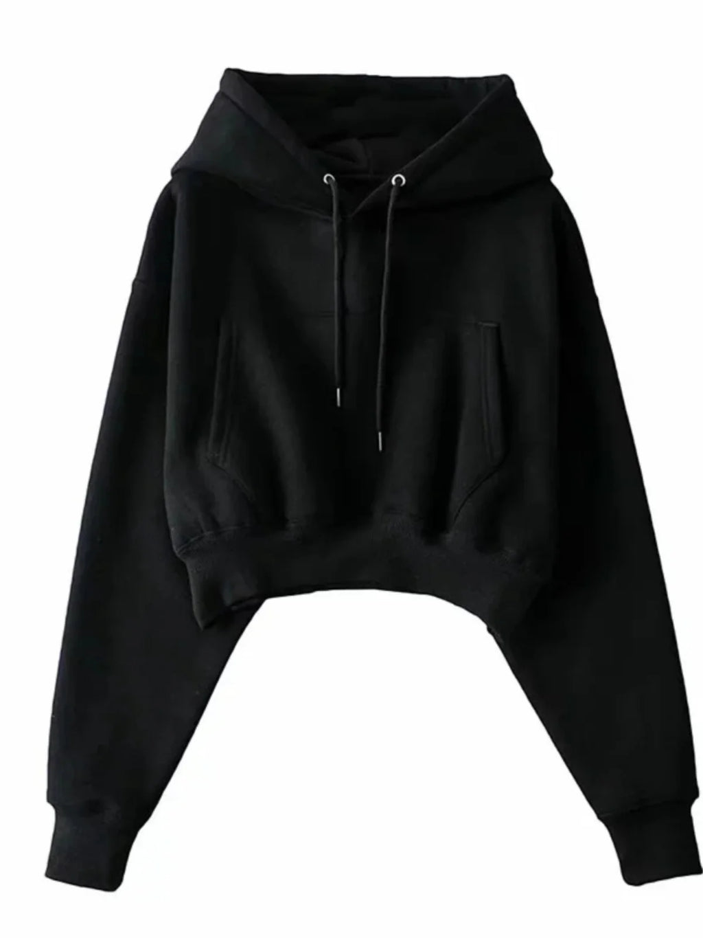 Autumn Winter Women's Fce Lined Dstring Hoodie ort Coat Warm Street Sle Long Sve Slim Fit Pure Color Hoodie