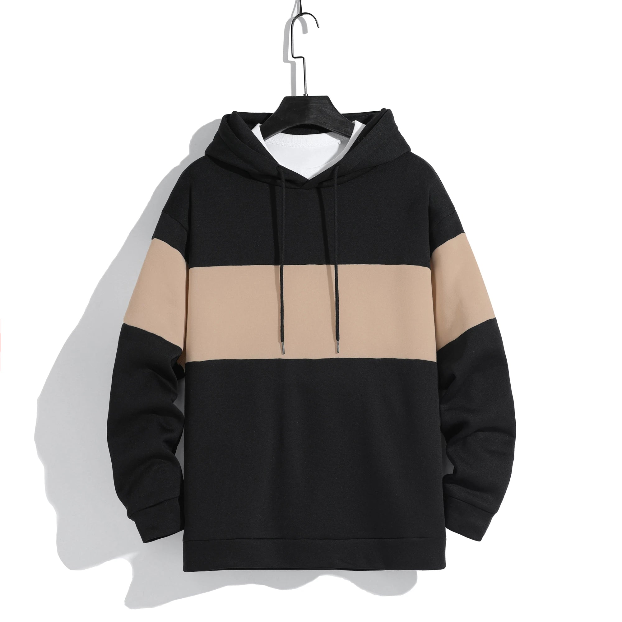 Men's patchwork color hoodie light fleece hoodie long sleeve hoodie sports hoodie