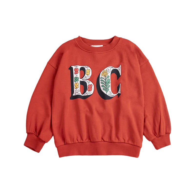 Spring Summer 2026 New Children Leisure Suit Korean Boy Girl Cartoon Printed Hoodie Letter Embroidered Denim Pants Kids Clothes