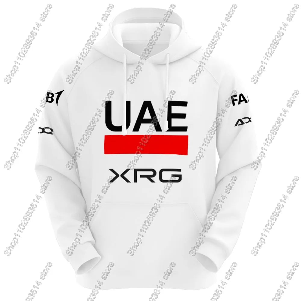 Black UAE Team 2025 Men Hoodie Sweatshirt Tadej Pogačar Slovenia Clothing Hoody Streetwear Casual Pullover Jackets Unisex Coats