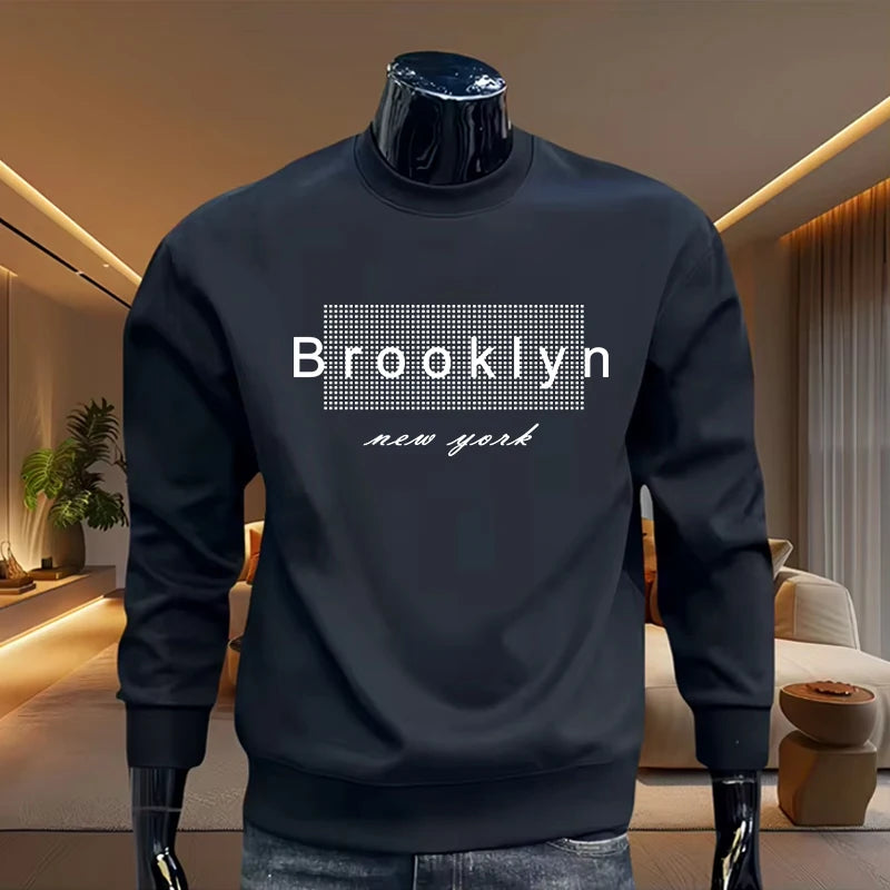 Spring Autumn New in Men's Sweatshirt High Quality Pure Color Long Sleeve O-neck Hoodie Male Home Outdoor Comfort Warm Pullover
