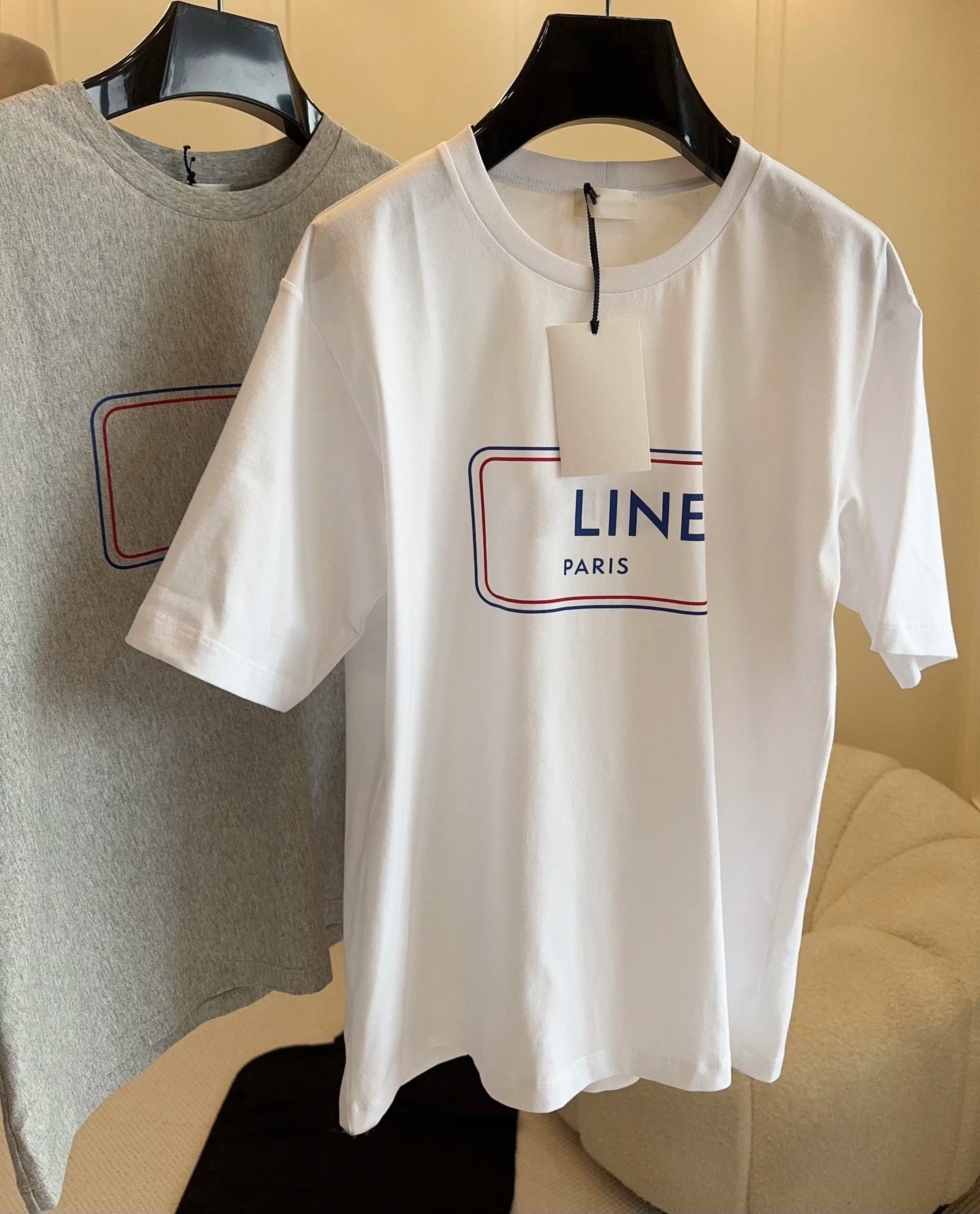 Premium Cotton Short Sleeve T-Shirt Letter Box Print Loose Women's Casual Top Summer Fashion Ladies' round Neck Tee