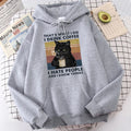 Men's fashion hoodie, high-quality cat drinking coffee print hoodie, fashionable casual hoodie, Harajuku hoodie