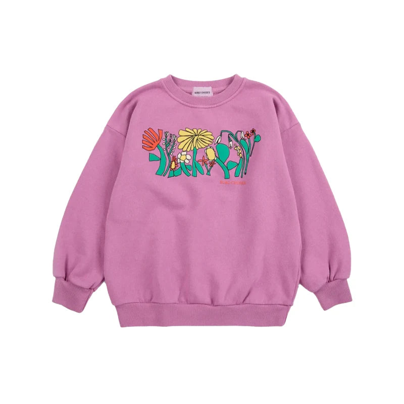 Spring Summer 2026 New Children Leisure Suit Korean Boy Girl Cartoon Printed Hoodie Letter Embroidered Denim Pants Kids Clothes